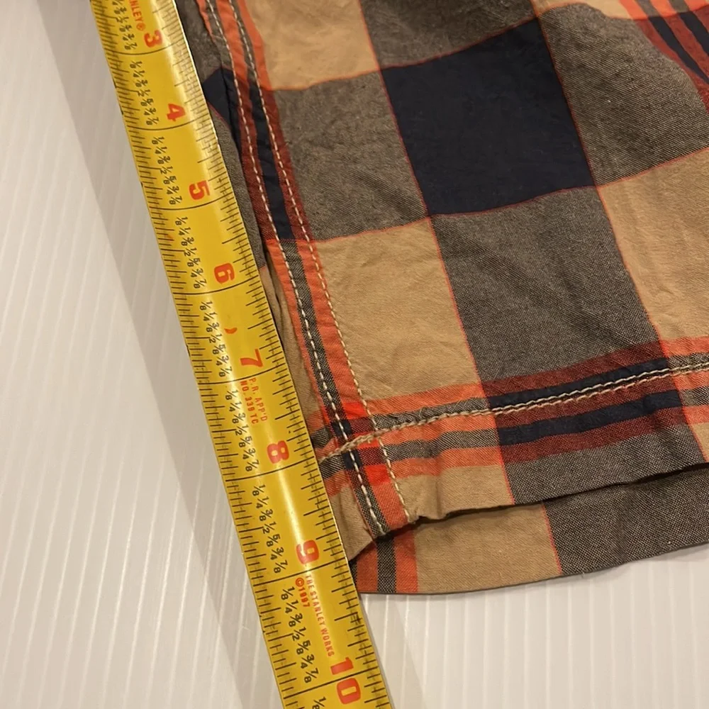 Gap kids blue, tan and orange preppy plaid walking shorts, size 12
